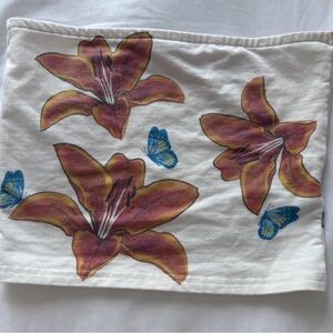 Edikted White Floral Tube Top with flowers